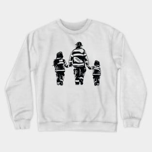 Firefighter Dad, Daughter, Son Design! Crewneck Sweatshirt